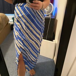 Topshop Striped wrap skirt